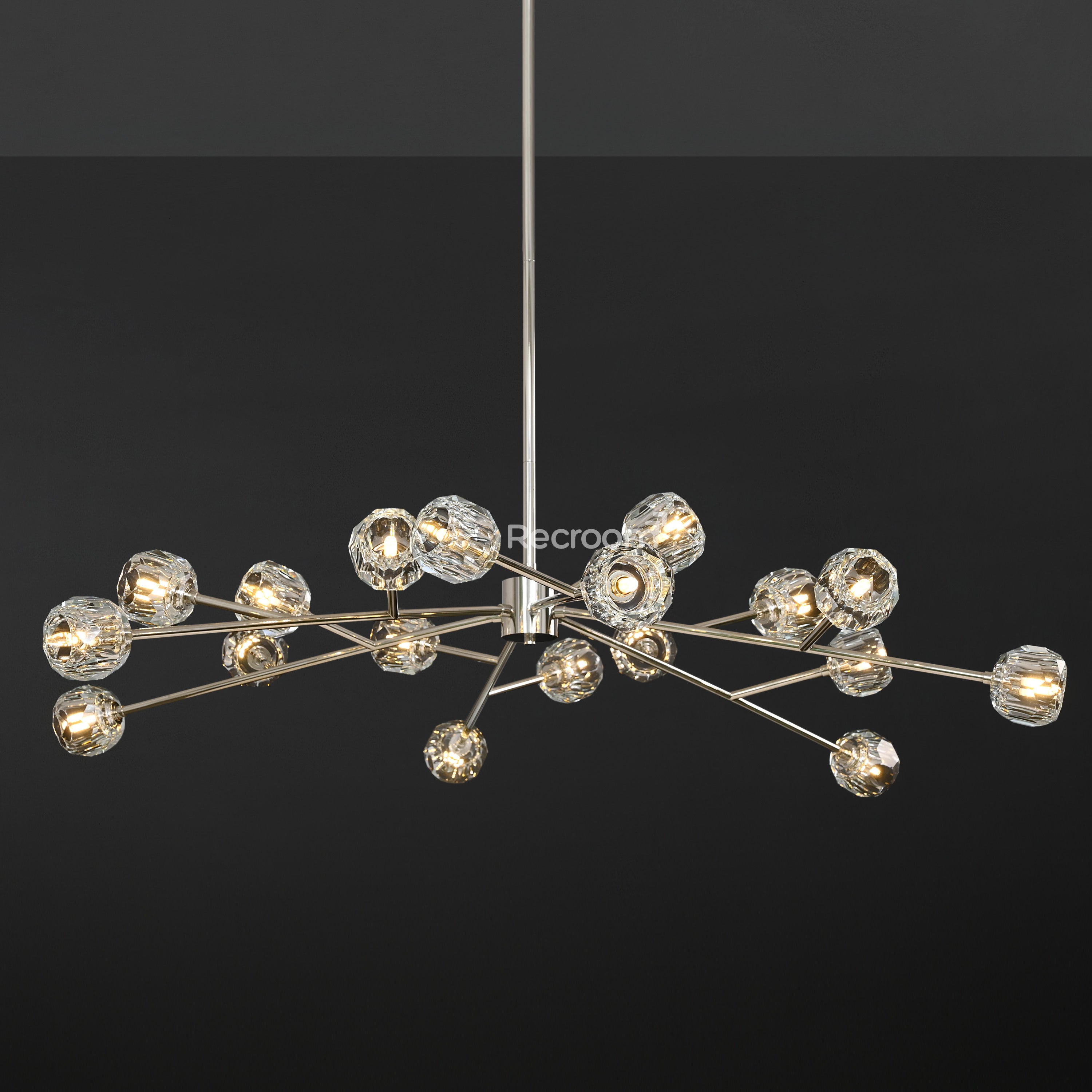 Boulew Crystal Glass Round Chandelier 60" - Zonesus
