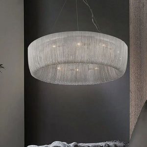 Cadenas Aluminum Chain Tassel Chandelier - Zonesus