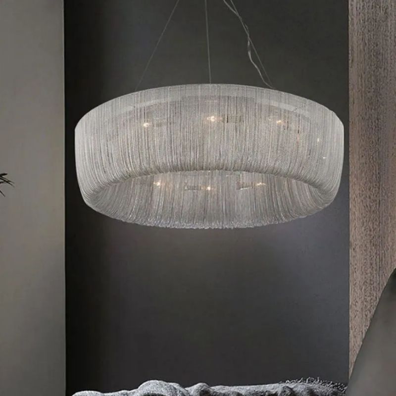 Cadenas Aluminum Chain Tassel Chandelier - Zonesus