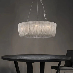 Cadenas Aluminum Chain Tassel Chandelier - Zonesus