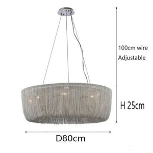 Cadenas Aluminum Chain Tassel Chandelier - Zonesus