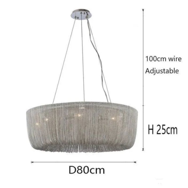 Cadenas Aluminum Chain Tassel Chandelier - Zonesus