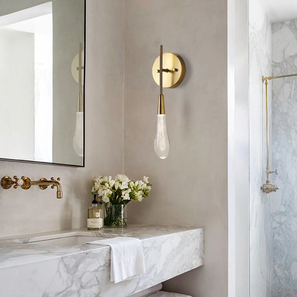 Solitaire Crystal Wall Sconce 5"W - Zonesus