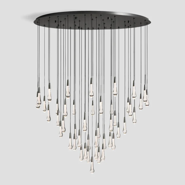 Solitaire Round Chandelier 58"D - Zonesus
