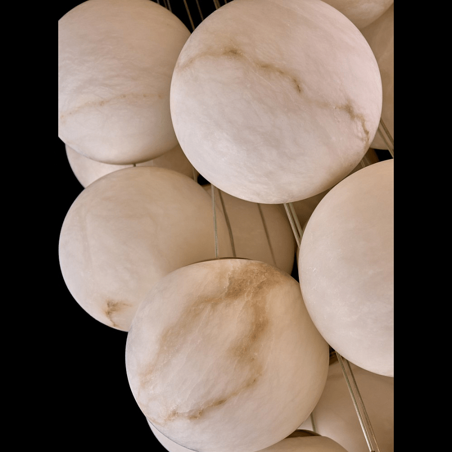 Cluster Alabaster Globe Chandelier - Zonesus