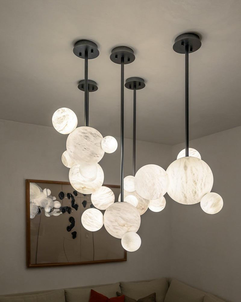 Cluster White Alabaster Long Pendant Lamp Cord ceiling for home decor