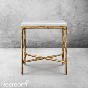 Thaddeo Marble Square Side Table 18" 22" - Zonesus