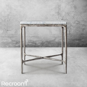Thaddeo Marble Square Side Table 18" 22" - Zonesus
