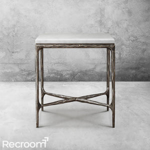 Thaddeo Marble Square Side Table 18" 22" - Zonesus