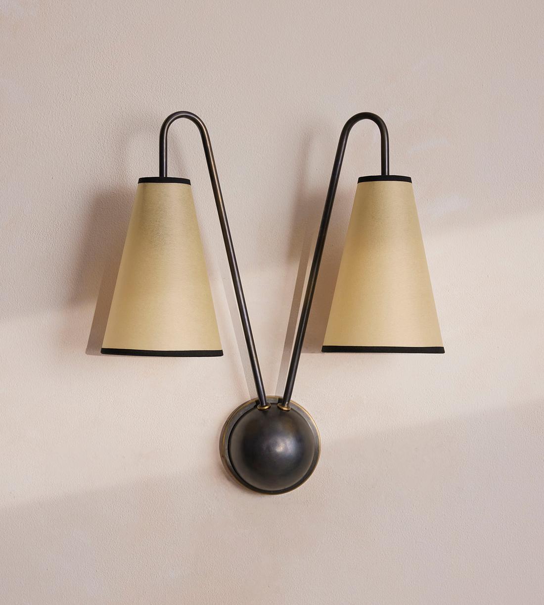 Clarke Blackened Brass Wall Light 17"H