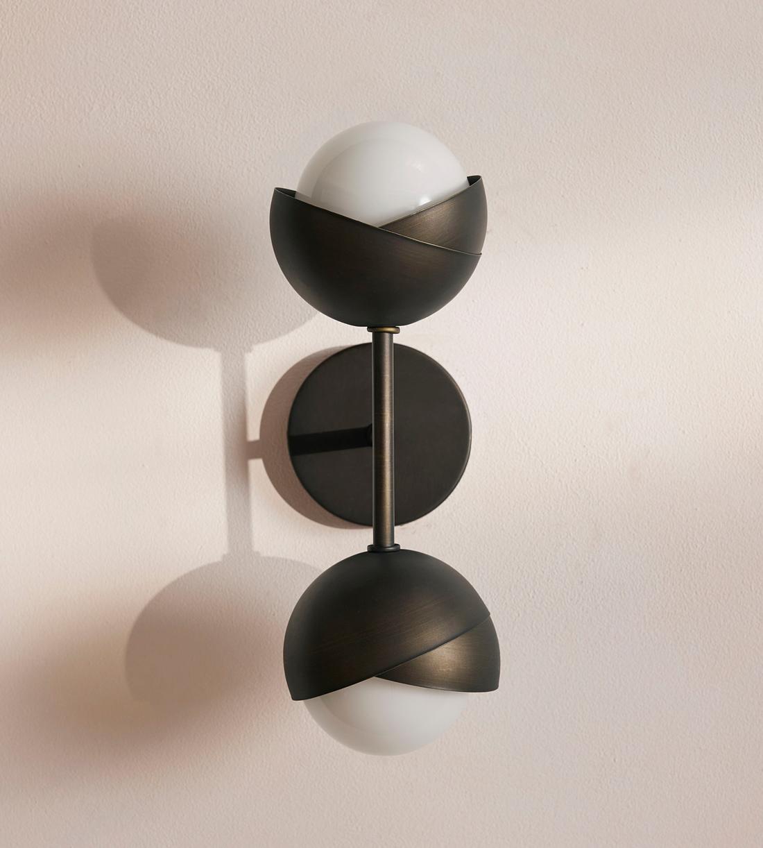 Seed Blackened Brass Wall Light 12"H