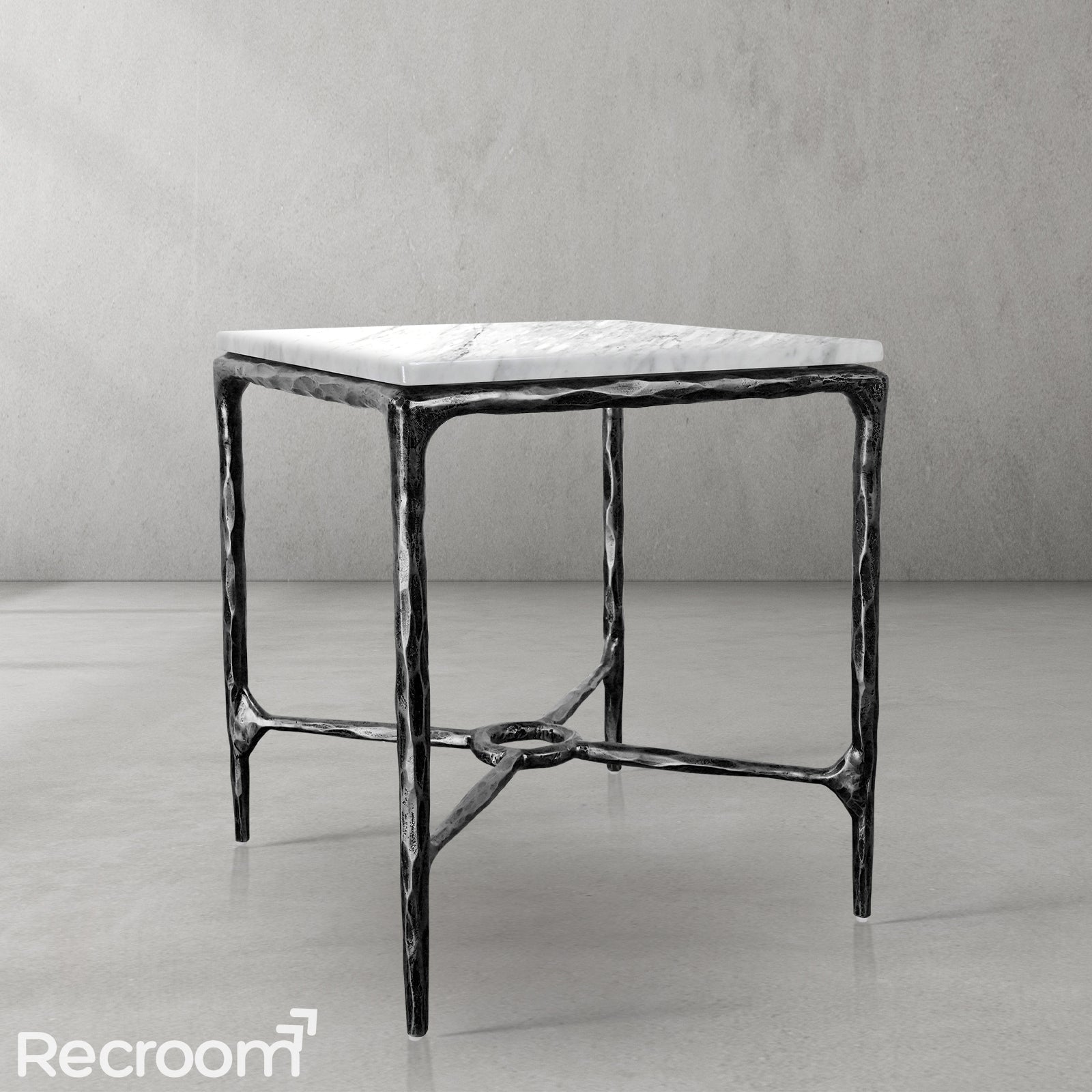 Thaddeo Marble Square Side Table 18" / 22" Overhang O - Zonesus