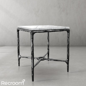 Thaddeo Marble Square Side Table 18" / 22" Overhang O - Zonesus