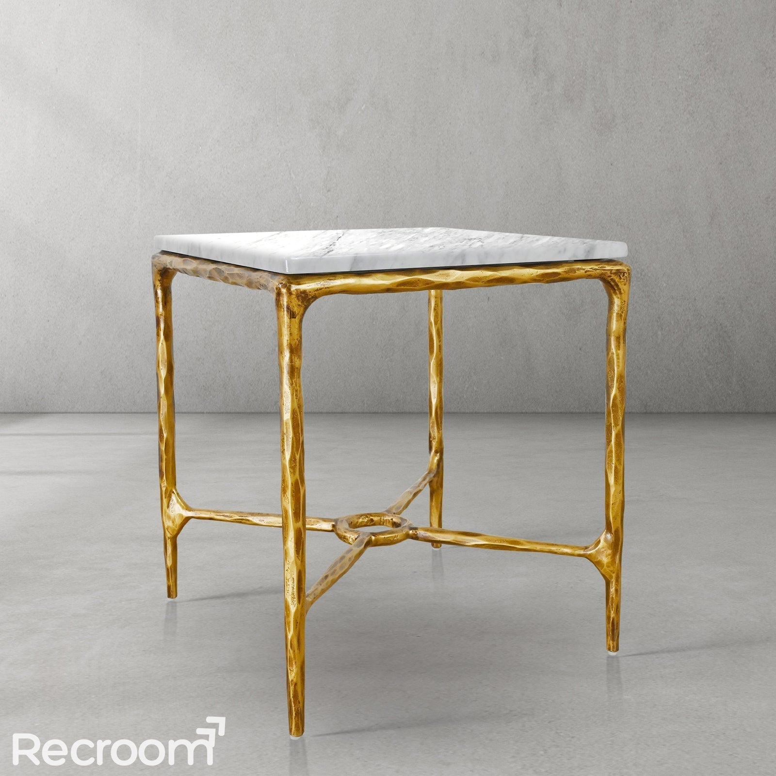 Thaddeo Marble Square Side Table 18" / 22" Overhang O - Zonesus