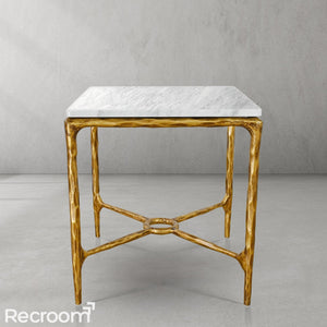 Thaddeo Marble Square Side Table 18" / 22" Overhang O - Zonesus