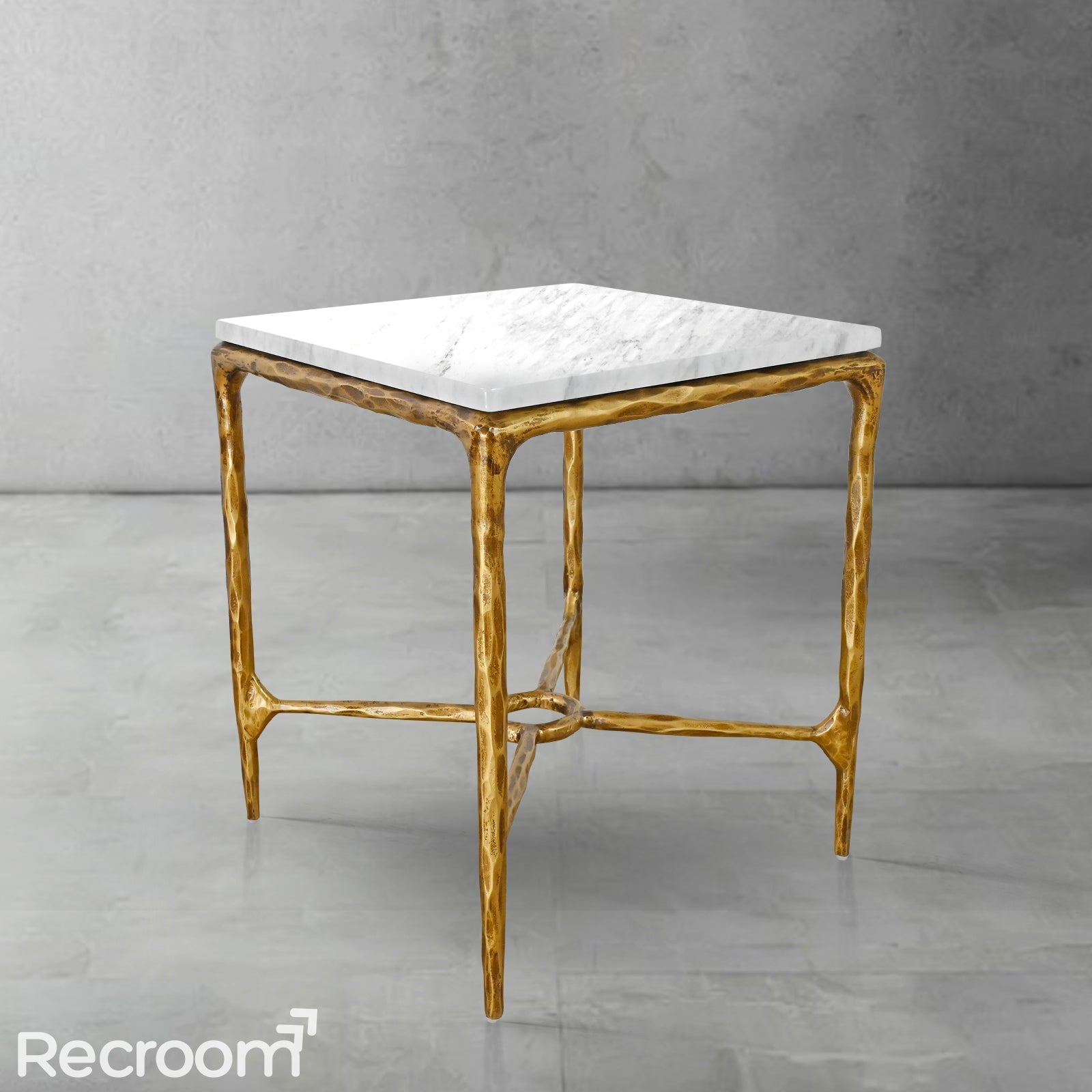 Thaddeo Marble Square Side Table 18" / 22" Overhang O - Zonesus