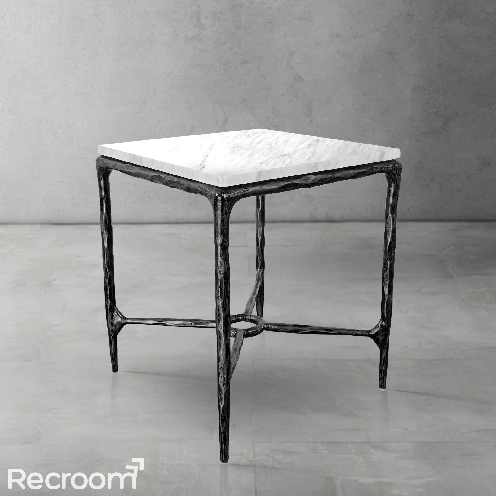 Thaddeo Marble Square Side Table 18" / 22" Overhang O - Zonesus