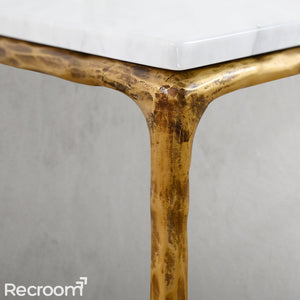 Thaddeo Marble Square Side Table 18" / 22" Overhang O - Zonesus