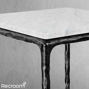 Thaddeo Marble Square Side Table 18" / 22" Overhang O - Zonesus