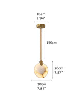 Postmodern LED Spanish Marble Chandelier Lamp in Brass for staircase