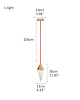 Minimalist Style Cone Alabaster Pendant Light for living room,4.3" Dia