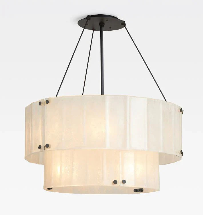Willamette Glass Round Chandelier 2-Tier 32" - Zonesus