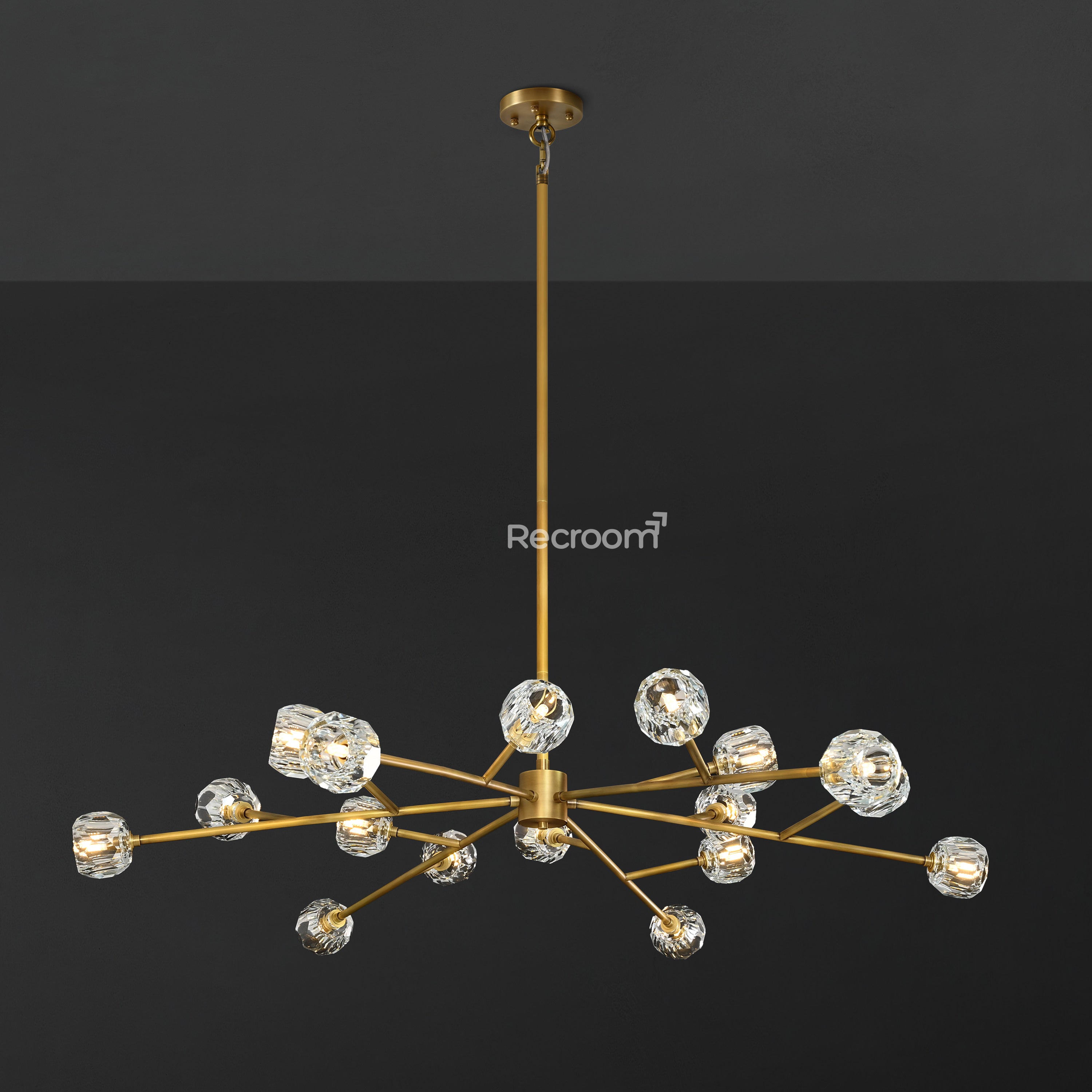 Boulew Crystal Glass Round Chandelier 60" - Zonesus