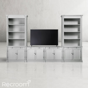 Athus Modular Media Console with Double Bookcases - Zonesus