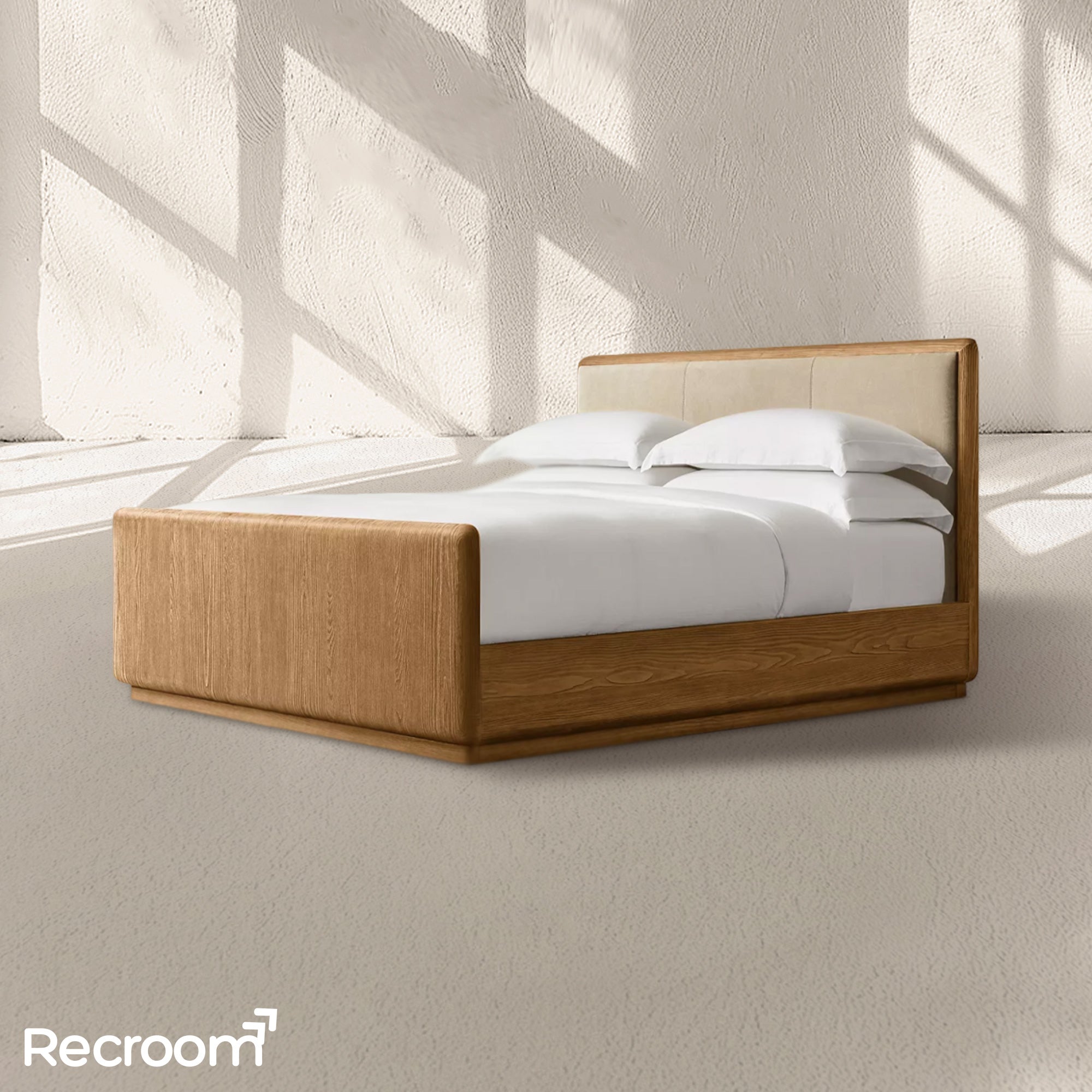 Cira Leather Panel Bed with Footboard - Zonesus