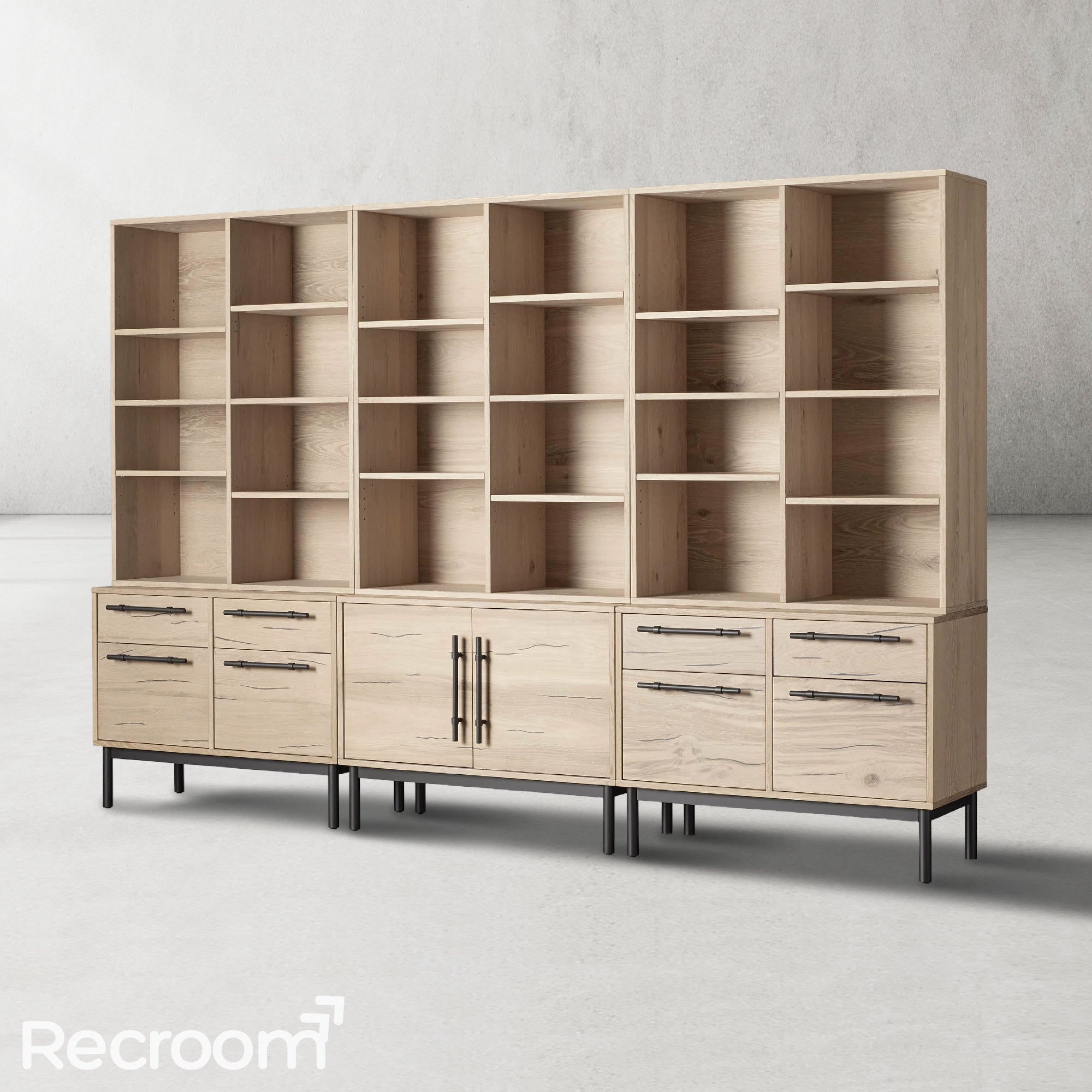 Sullivo Modular Triple Bookcase File - Zonesus