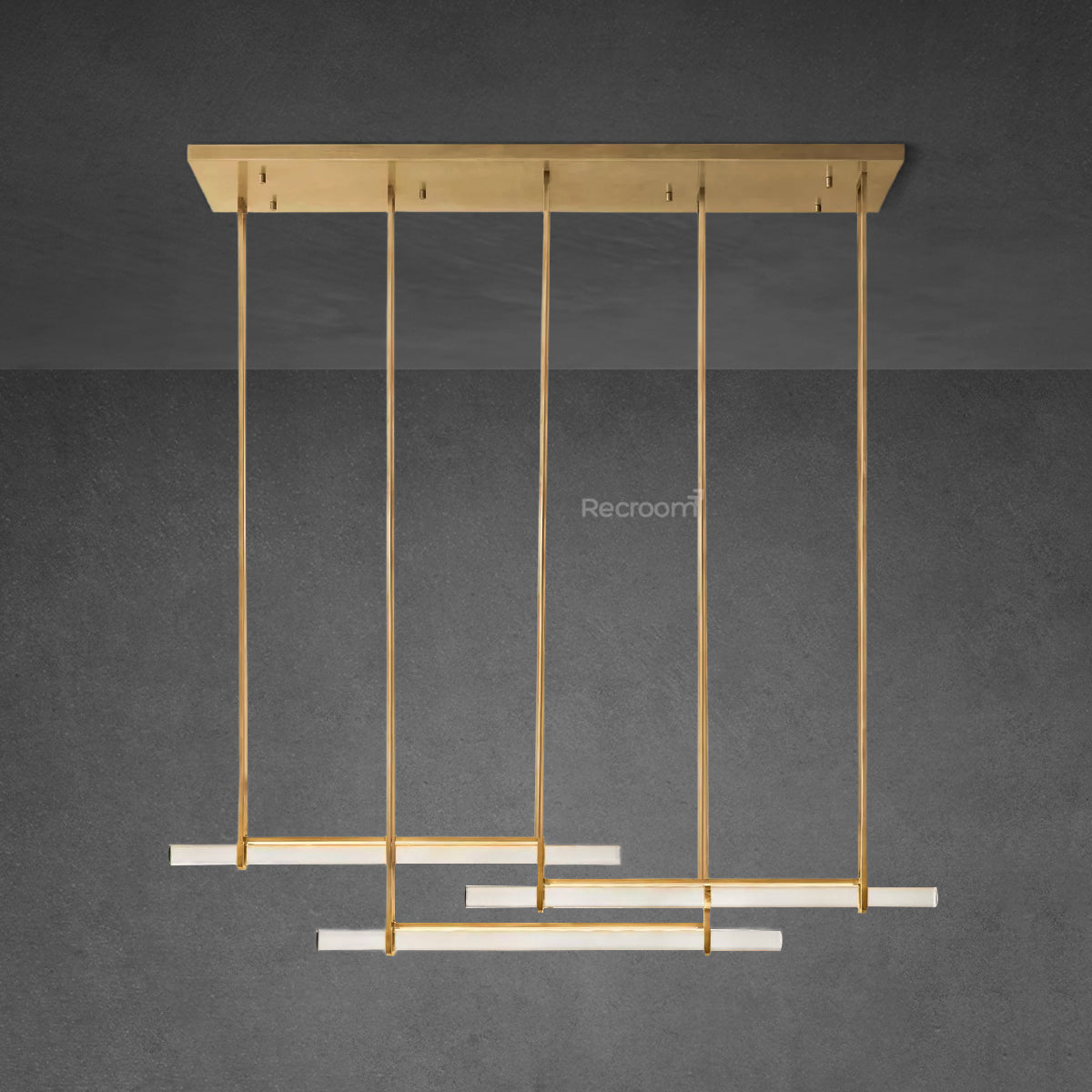 Auduben Crystal Triple Bar Linear Chandelier 60" 72" - Zonesus
