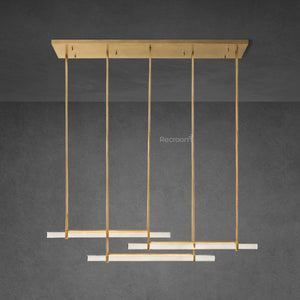Auduben Crystal Triple Bar Linear Chandelier 60" 72" - Zonesus