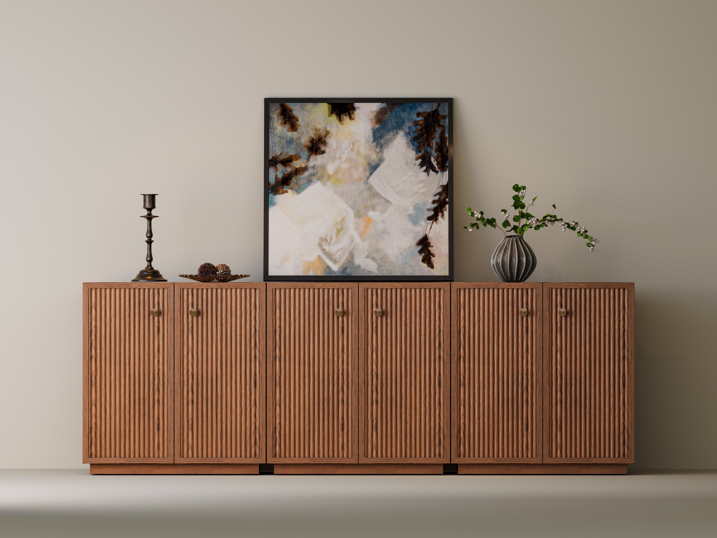 Avery Oak Sideboard (Set of 3) 90"W