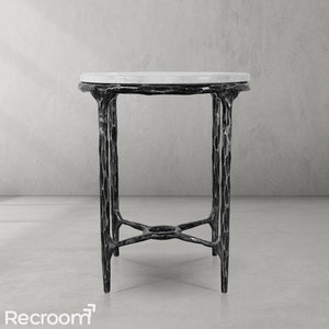 Thaddeo Round Marble Side Table 18" 22" - Zonesus