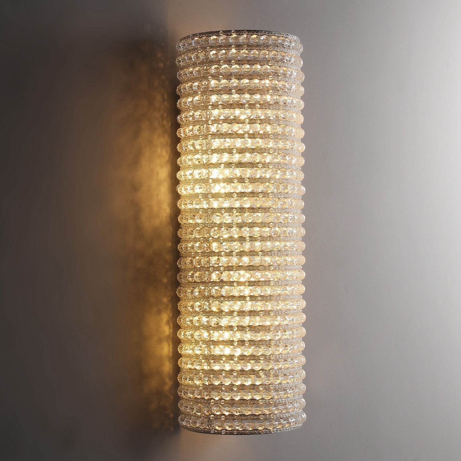 Halo Clear Crystal Beads Wall Sconce 21"H - Zonesus