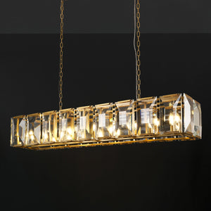 Harllow Multi Crystal Rectangular Chandelier 42“ 54” 62“ 74” - Zonesus