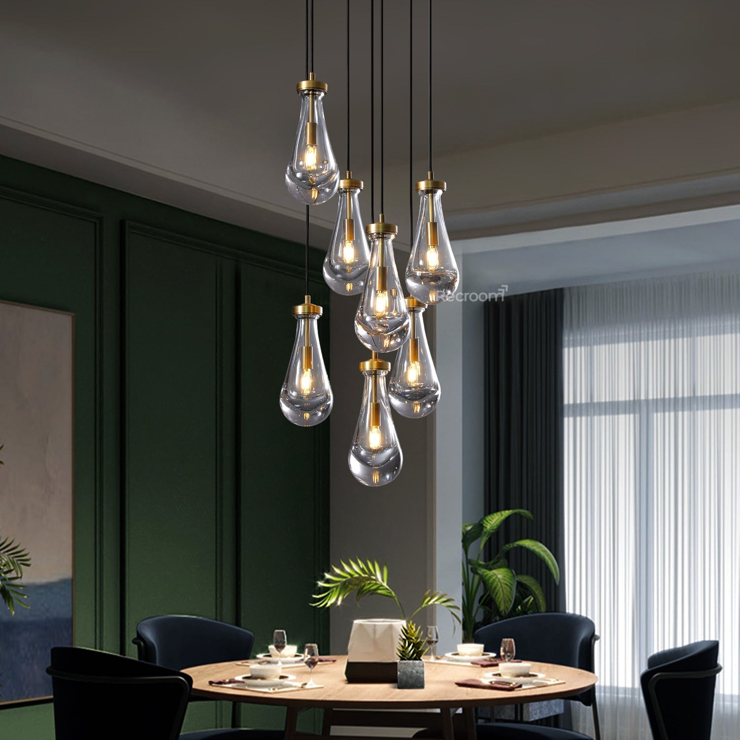 Raindrop Round Chandelier 18" - Zonesus