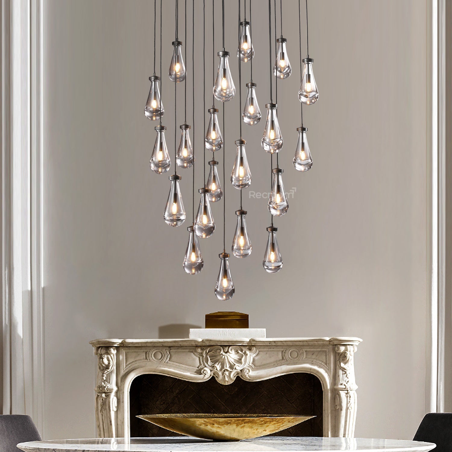 Raindrop Round Chandelier 47" - Zonesus