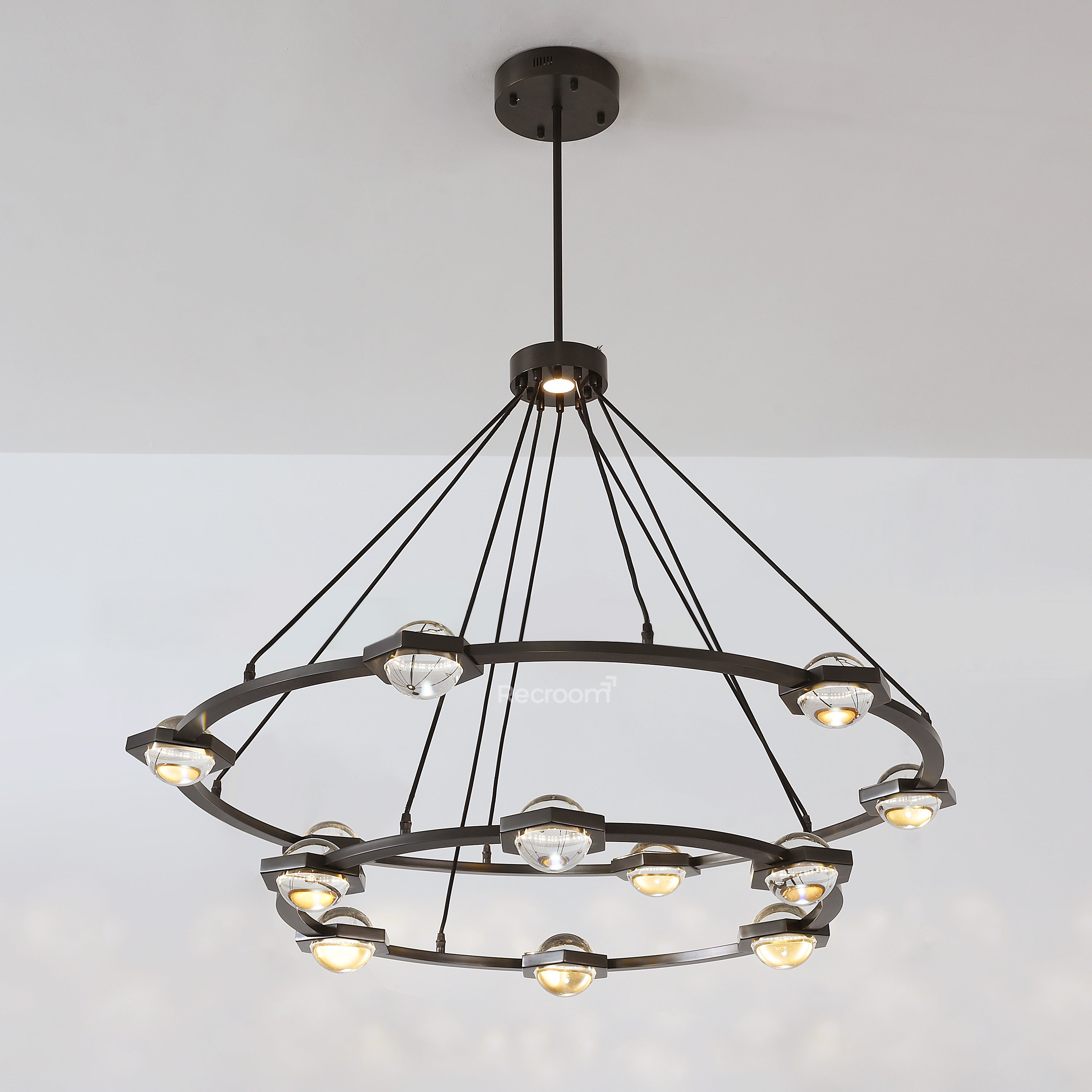 Eclitant Two-Tier Round Chandelier 60" - Zonesus