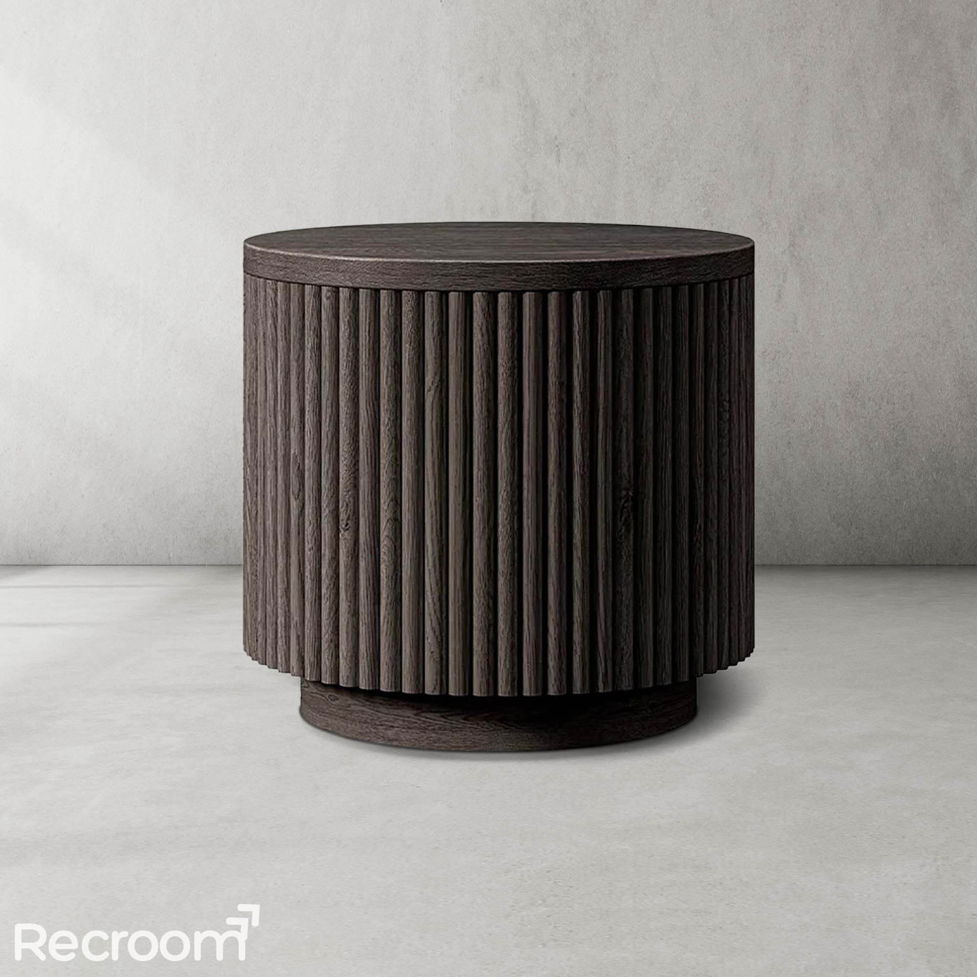 Muelho Wood Round Side Table - Zonesus