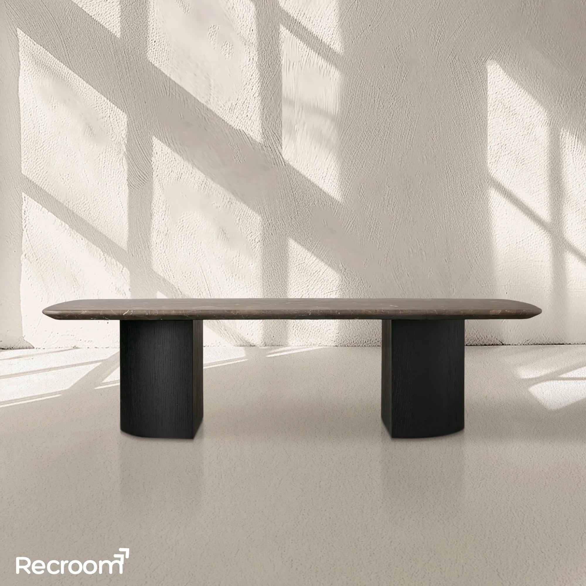 San Germani 72" Stone Coffee Table with Dauphine Base in Espresso - Zonesus