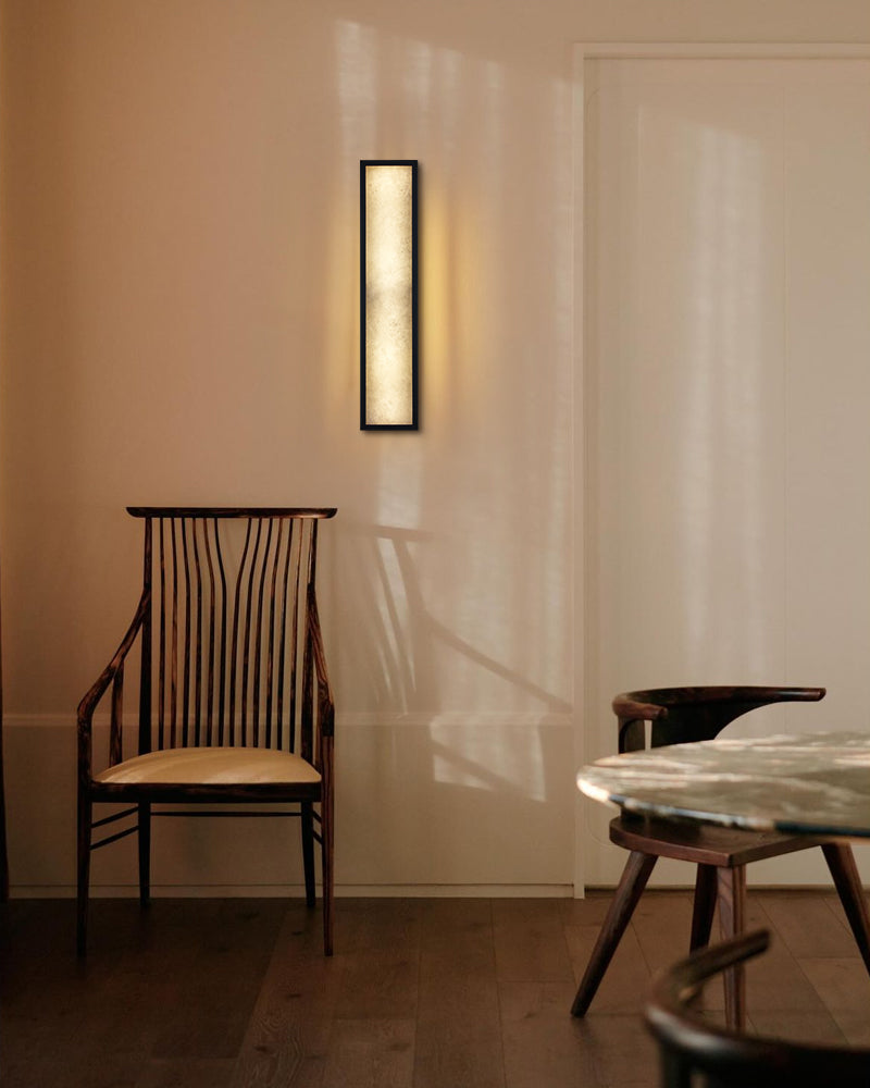 Modern Mariliza LED Long Oval Wall Sconce Black/Brass Framework Wide 16" 22" 24"36"