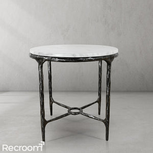 Thaddeo Round Marble Side Table 18" 22" - Zonesus