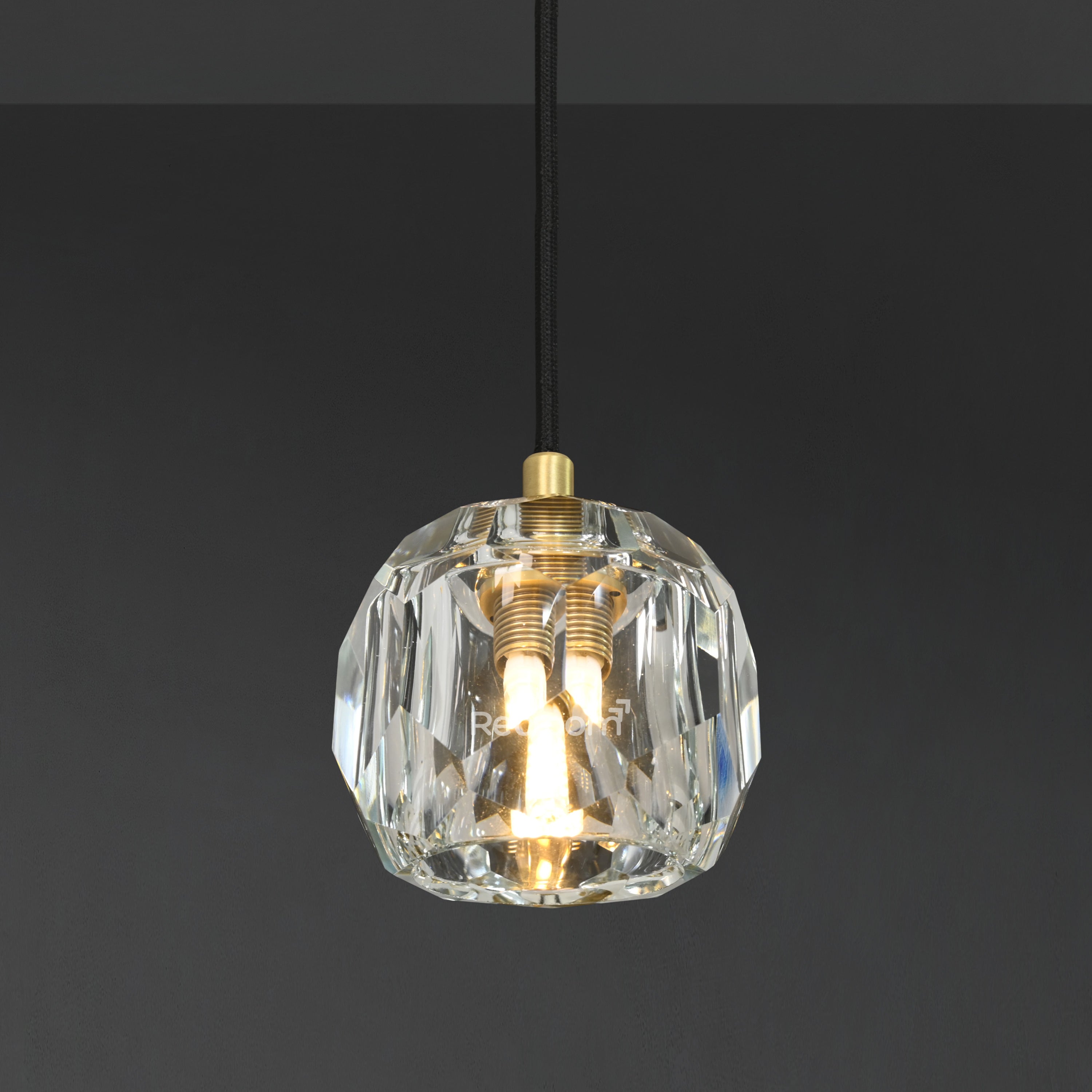 Boulew Crystal Glass Cord Pendant 5" - Zonesus