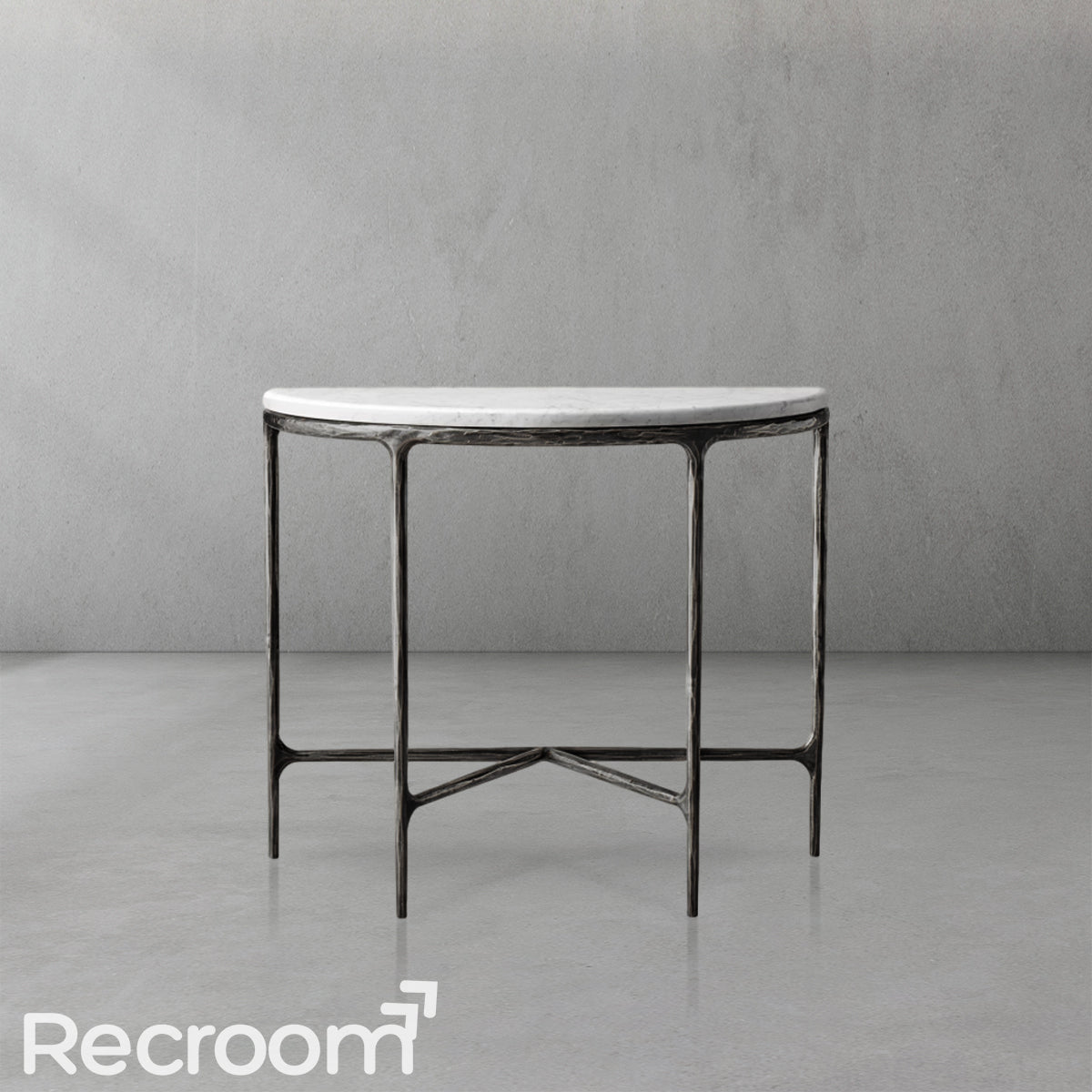 Thaddeo Marble Demilune Console Table - Zonesus