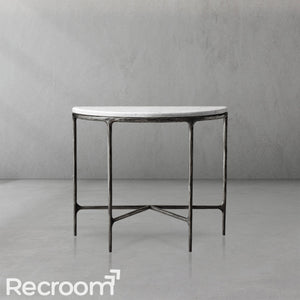 Thaddeo Marble Demilune Console Table - Zonesus