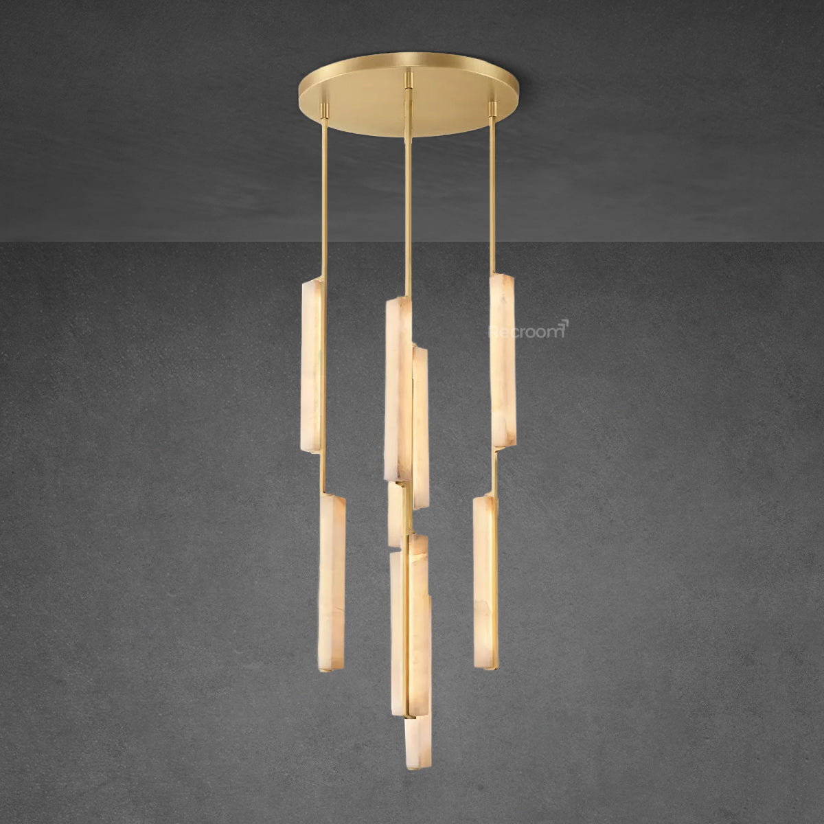 Auduben Alabaster Round Chandelier 24" - Zonesus