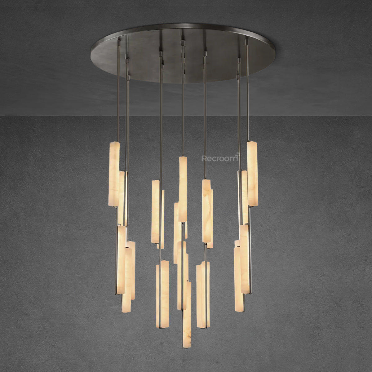 Auduben Alabaster Round Chandelier 56" - Zonesus