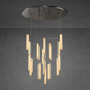 Auduben Alabaster Round Chandelier 56" - Zonesus