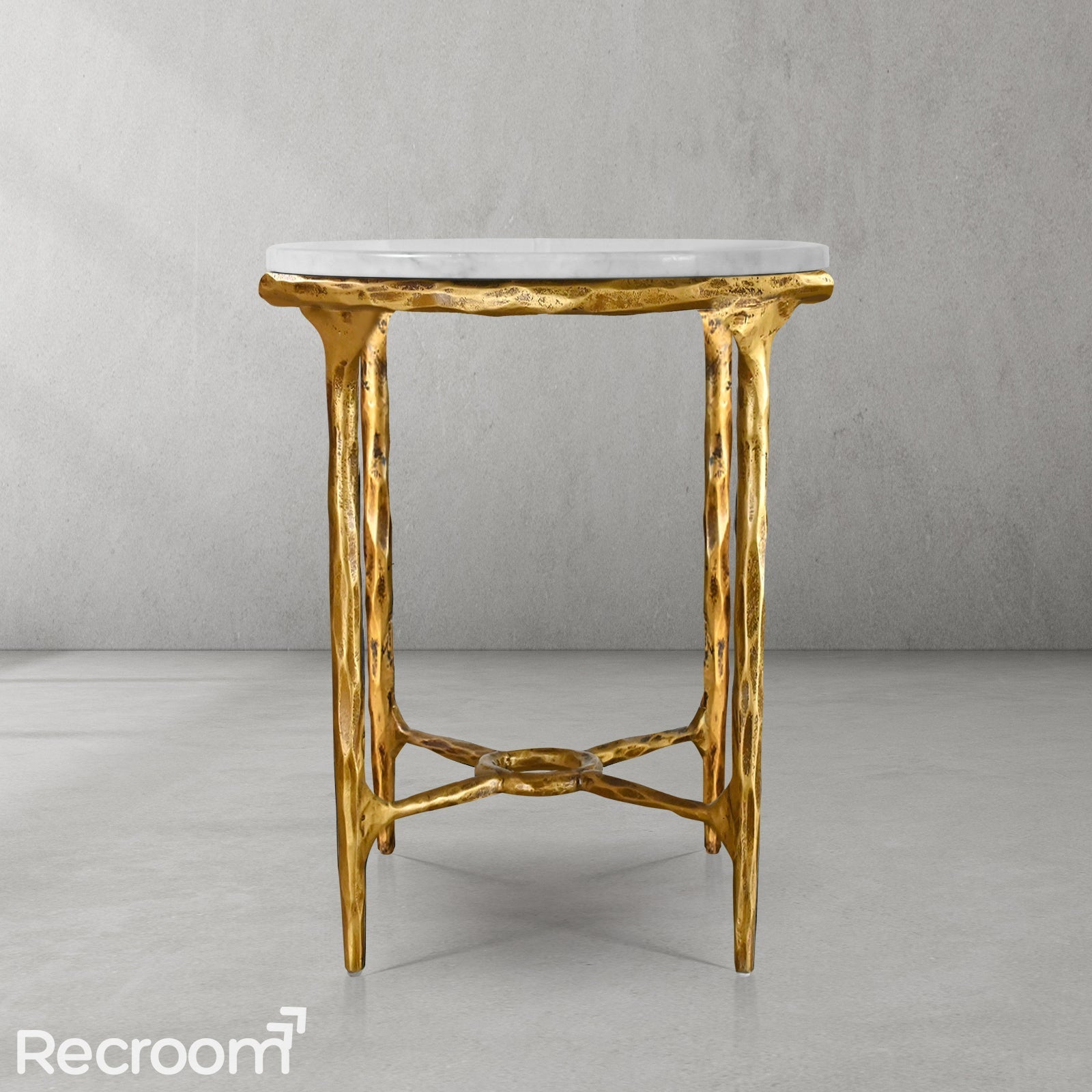 Thaddeo Round Marble Side Table 18" 22" - Zonesus